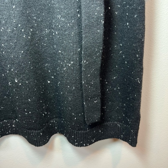 Talbots Womens Tweed Side Tie Sweater Dress Black Knit Long Sleeve Stretch Small - Picture 8 of 13